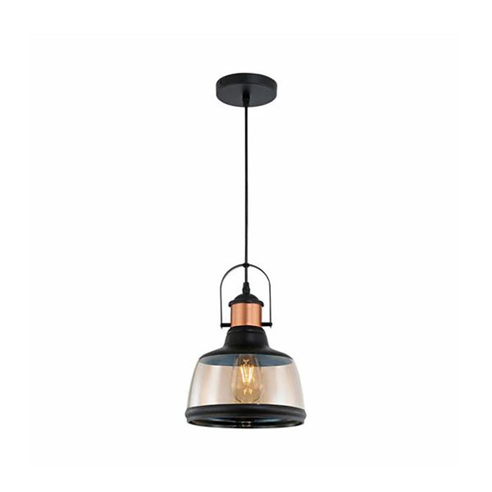Lámpara Colgante Columba I de Cristal E27 1.31 Metros Color Negro y Dorado