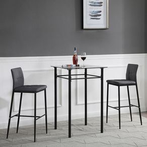Juego de Comedor Alto Tapizadas Color Gris