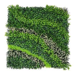 Panel de Follaje Sintético Mixto Decorativo Verde 1 X 1 M