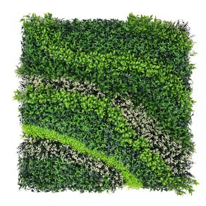 Panel de Follaje Sintético Mixto Decorativo Verde 1 X 1 M
