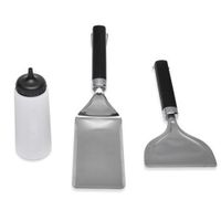 Set de Utensilios para Plancha Flat Top de Acero Inoxidable 3 Pzas