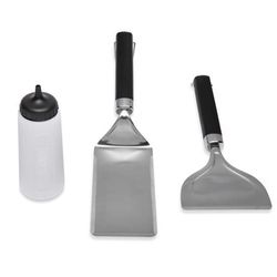 Set de Utensilios para Plancha Flat Top de Acero Inoxidable 3 Pzas