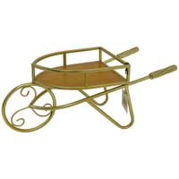 Carreta de Metal para Flores Dorada 44X22X20 Cm