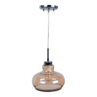 Lámpara para Colgar Campana 1 Luz Cristal Ámbar