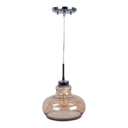 Lámpara para Colgar Campana 1 Luz Cristal Ámbar