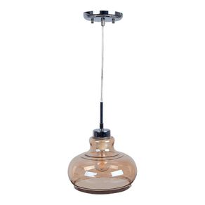 Lámpara para Colgar Campana 1 Luz Cristal Ámbar