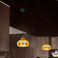 Lámpara para Colgar Campana 1 Luz Cristal Ámbar