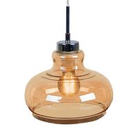 Lámpara para Colgar Campana 1 Luz Cristal Ámbar