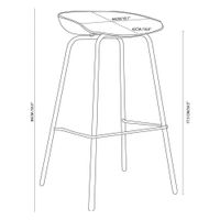 Banco de Bar Toledo 43x46x85 Cm - Varios Colores
