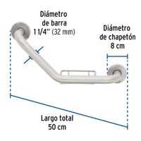 Barra Angular de Seguridad con Jabonera 40 Cm