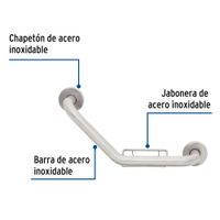 Barra Angular de Seguridad con Jabonera 40 Cm