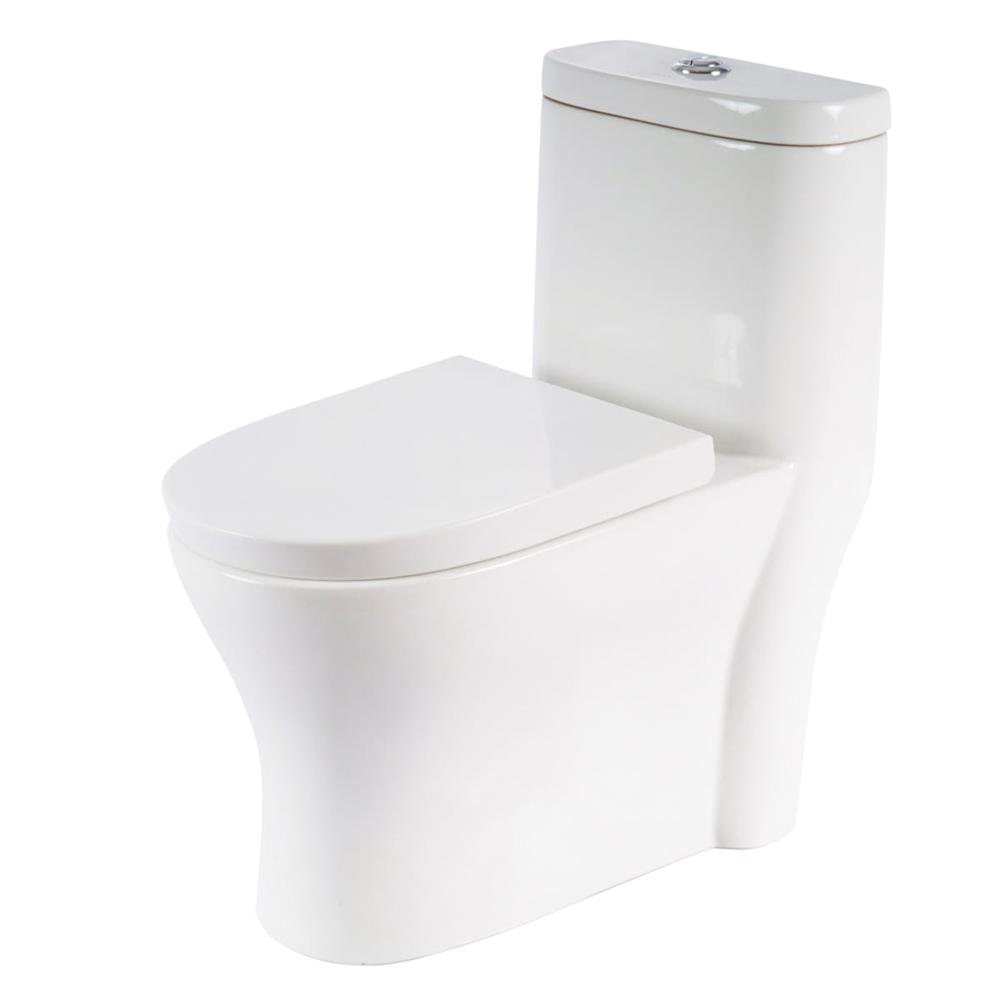 Sanitario de Una Pieza Fluid II OP Elongado Blanco con Descarga Dual