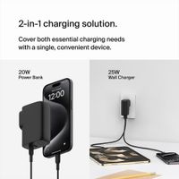 Cargador de Pared con Puertos USB-C y USB-A Negro 25W