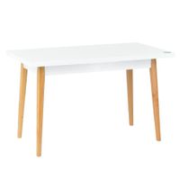 Mesa Comedor Blanco con Patas de Madera