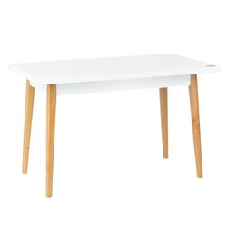 Mesa Comedor Blanco con Patas de Madera