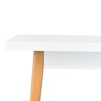 Mesa Comedor Blanco con Patas de Madera