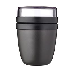 Recipiente Mini para Lonchera 2 Compartimientos Negro