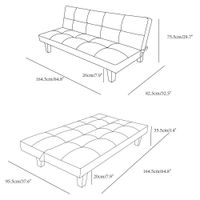 Sofá Cama Negro Cuero Sintético