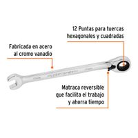 Llave Combinada Matraca Reversible 10mm x154 mm Largo, Expert