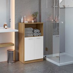 Mueble Multiusos Acabado Natural y Blanco