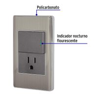 Tomacorriente e Interruptor 1.5 Módulos Lisboa Acero - Volteck