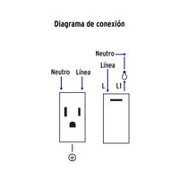 Tomacorriente e Interruptor 1.5 Módulos Lisboa Acero - Volteck