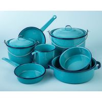Batería de Cocina Turquesa Huasteca Azul 9 Pzas - Cinsa
