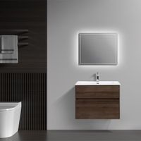 Mueble con Lavamanos Empotrable Bosco Roble Oscuro 65X51.90X60 Cm