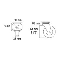 Rodo Polietileno Con Balero 2-1/2 Plg Pisada35 Mm - Fiero