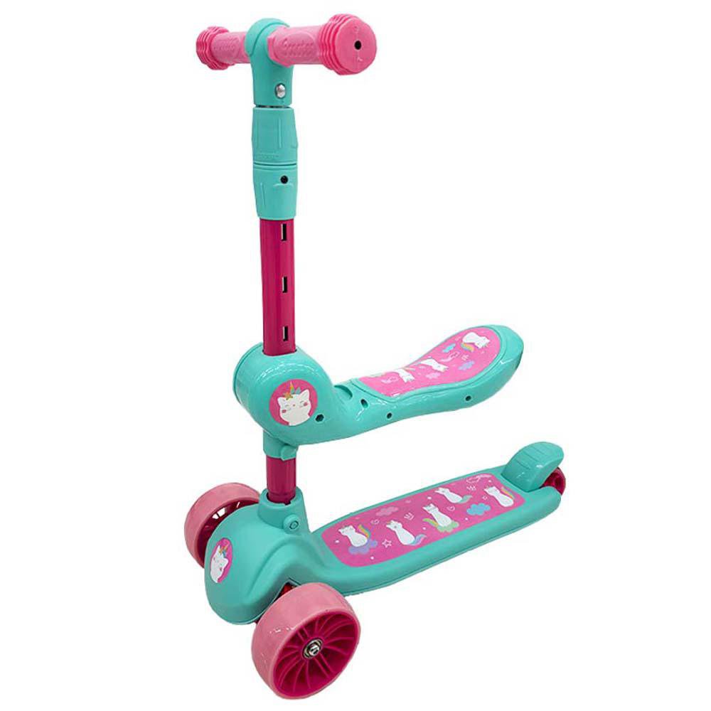 Monopatín de 3 Ruedas para Niña Color Rosado Scooter de 3 Ruedas Rosado