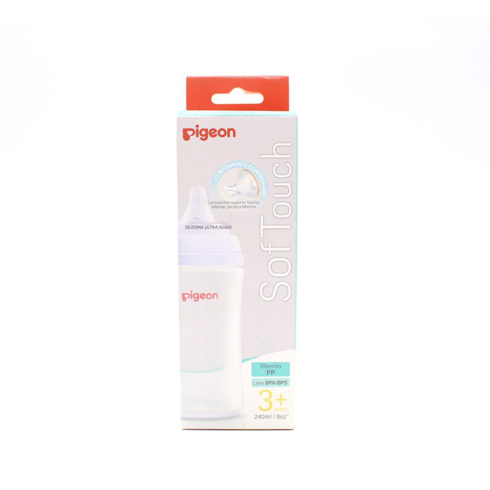 Pacha SofTouch con Mamón de Silicona de Flujo Medio y Boca Ancha de 8 Oz para 3+ Meses Pacha SoftTouch Boca Ancha 8 oz con Tetina de Silicona Flujo Medio
