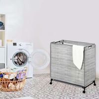 Carrito para Lavandería con Ruedas Gris Claro