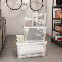 Set de 10 Cajas Handy Transparentes Varios Tamaños - Keter