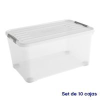 Set de 10 Cajas Handy Transparentes Varios Tamaños - Keter
