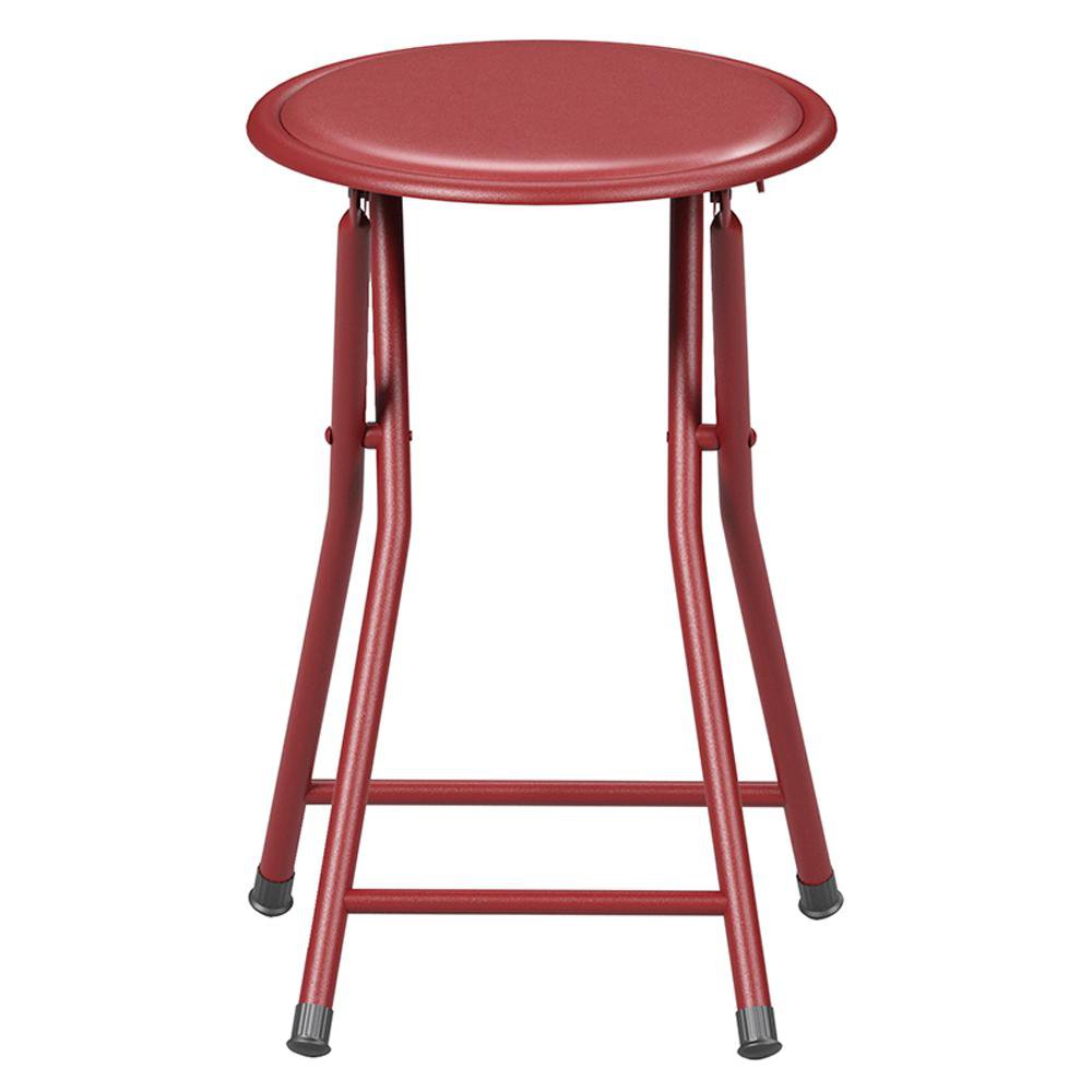 Banco Plegable Fiorella de Metal 30x30x45 cm para Jardín y Exterior, Varios Colores Rojo