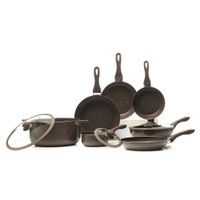 Batería de Cocina de 7 Pzas + Set de 3 Sartenes de 20/24/28 Cm