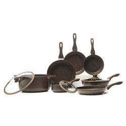 Batería de Cocina de 7 Pzas + Set de 3 Sartenes de 20/24/28 Cm