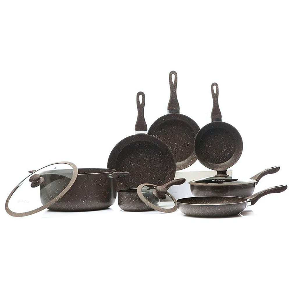 Batería de Cocina Verona de 7 Piezas + Set de 3 Sartenes