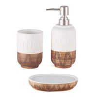Set de 3 Piezas para Baño Blanco con Café