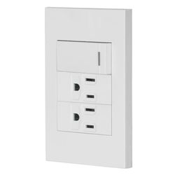 Tomacorriente Doble + Interruptor 1 Modulo Española Blanco - Volteck