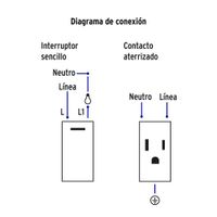 Tomacorriente Doble + Interruptor 1 Modulo Española Blanco - Volteck