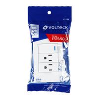 Tomacorriente Doble + Interruptor 1 Modulo Española Blanco - Volteck