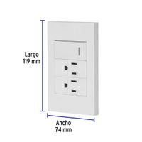 Tomacorriente Doble + Interruptor 1 Modulo Española Blanco - Volteck