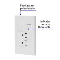 Tomacorriente Doble + Interruptor 1 Modulo Española Blanco - Volteck