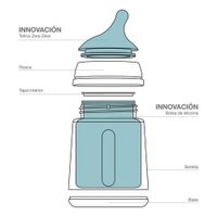 Biberón de Vidrio con Tetina de Silicona Beige 240 Ml