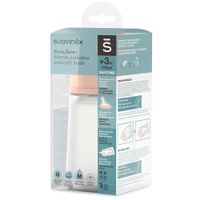 Biberón de Vidrio con Tetina de Silicona Beige 240 Ml