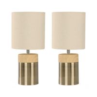 Set de 2 Lámparas de Mesa Bronce Antiguo