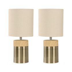 Set de 2 Lámparas de Mesa Bronce Antiguo