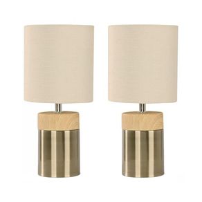 Set de 2 Lámparas de Mesa Bronce Antiguo