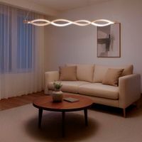 Lámpara LED Colgante Diseño Aros Satinado